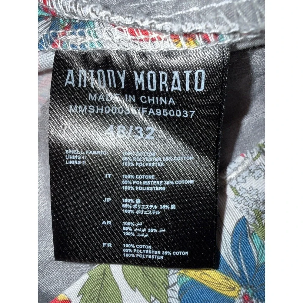 Antony Morato Chino Shorts Mens Size 32x10 Multicolor Floral Resort Casual cuffs